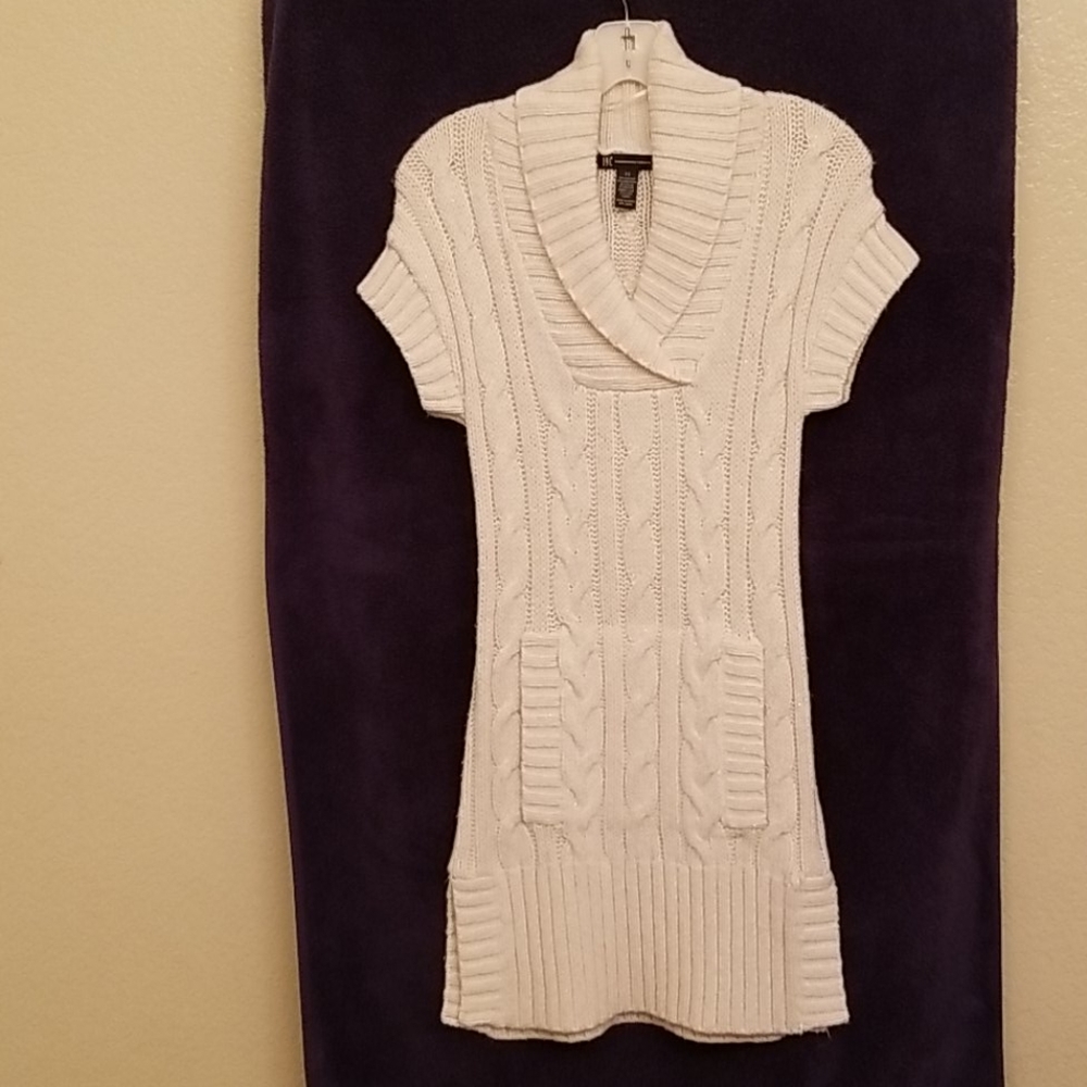 INC XS Cream Sweater Dress